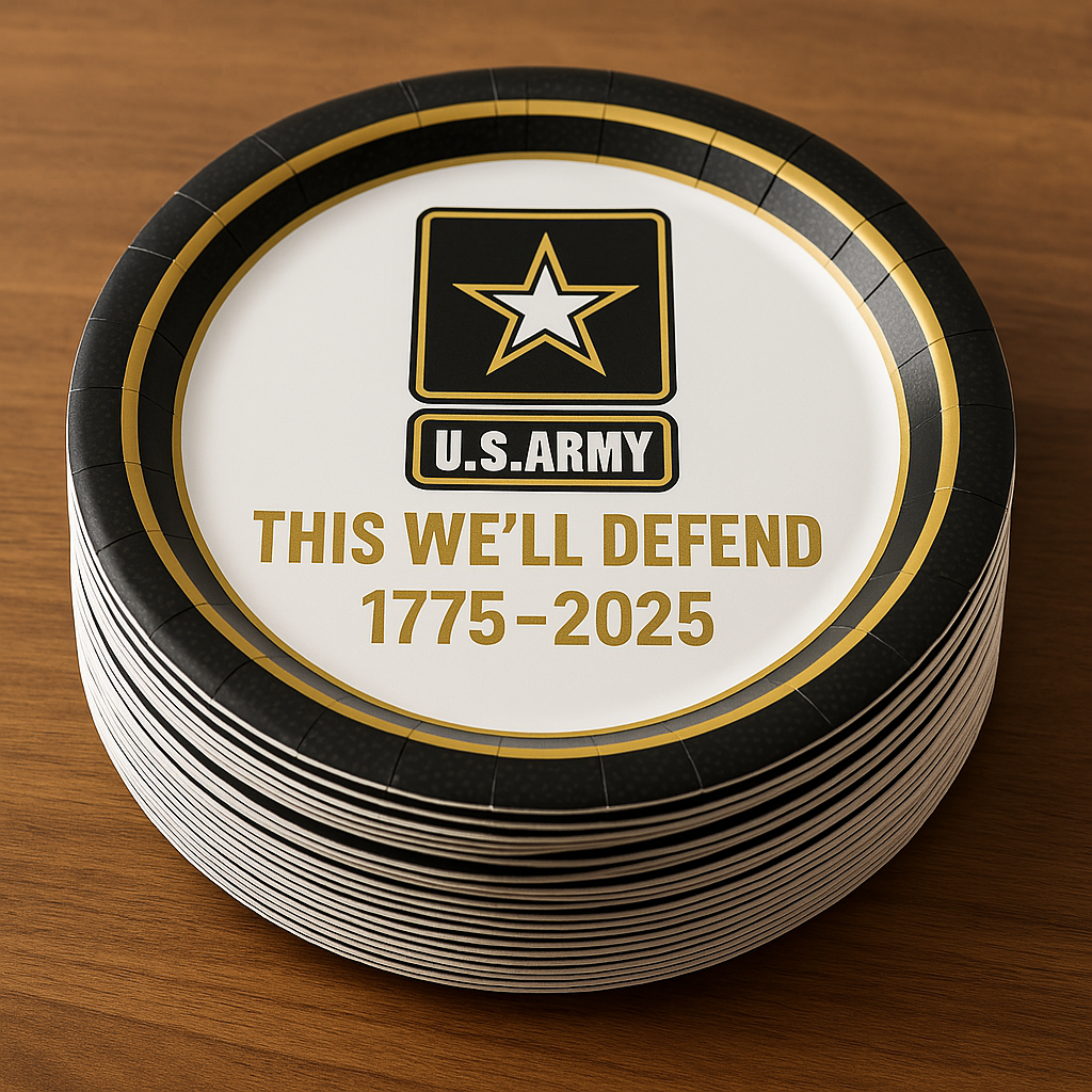 U.S. 250th Anniversary Military Commemorative Dessert Plates