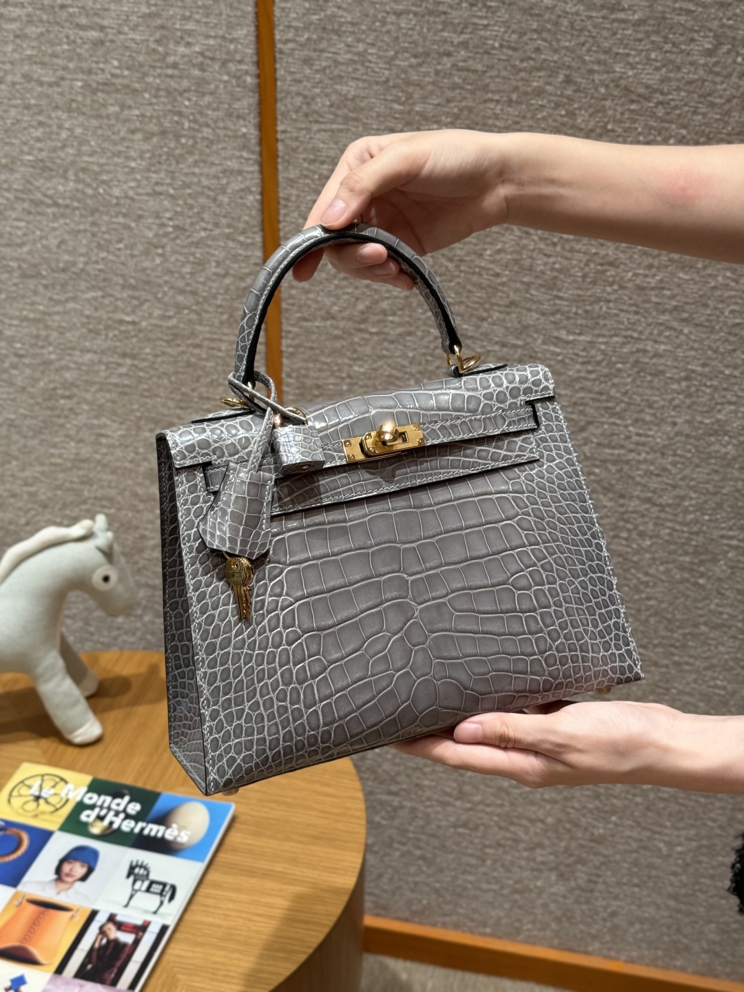 Hermès Kelly 0VGris Ciment (Handmade to order)