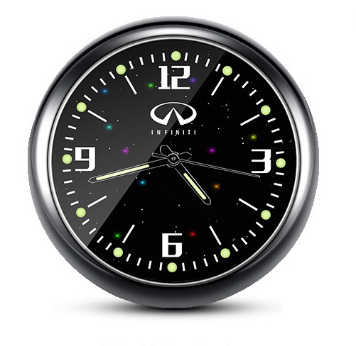 1x Luminous Diamond Quartz Analog Watch Stick On Car Clock Accessories Black