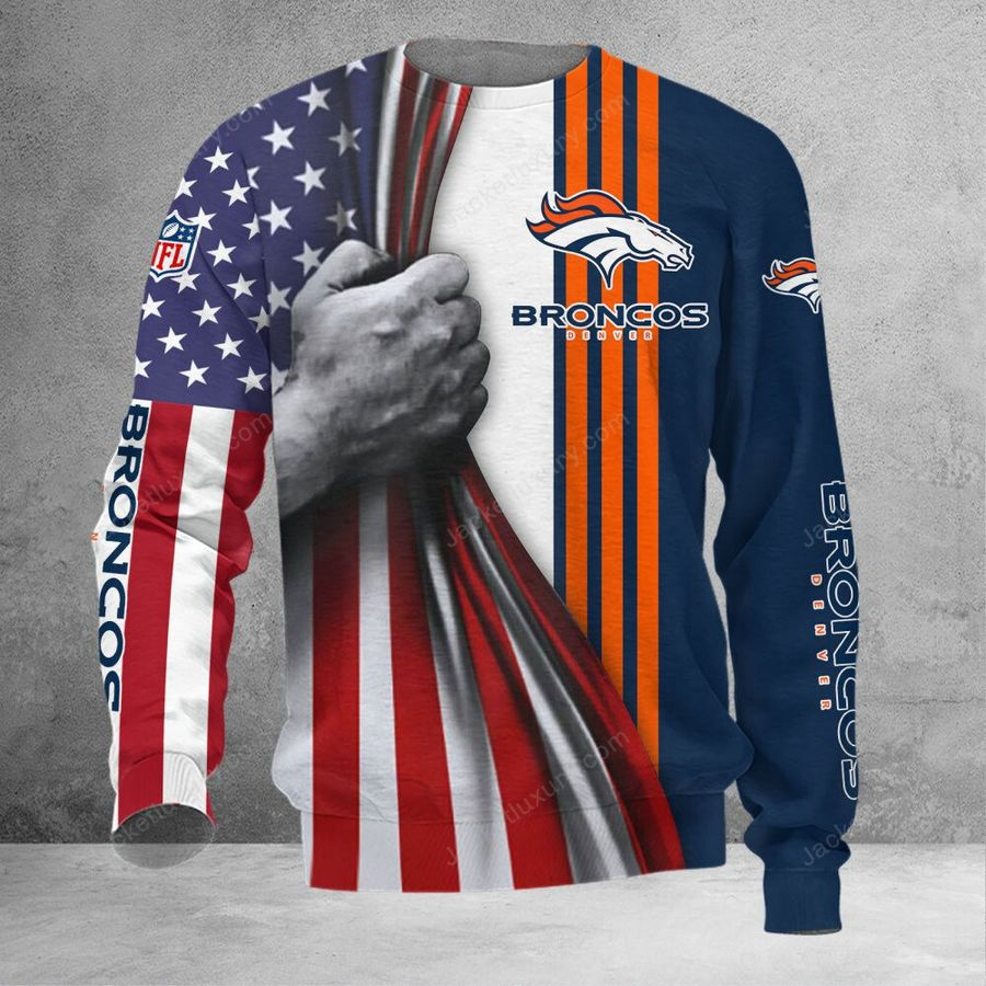 DENVER BRONCOS 3D HOODIE SKULL0804