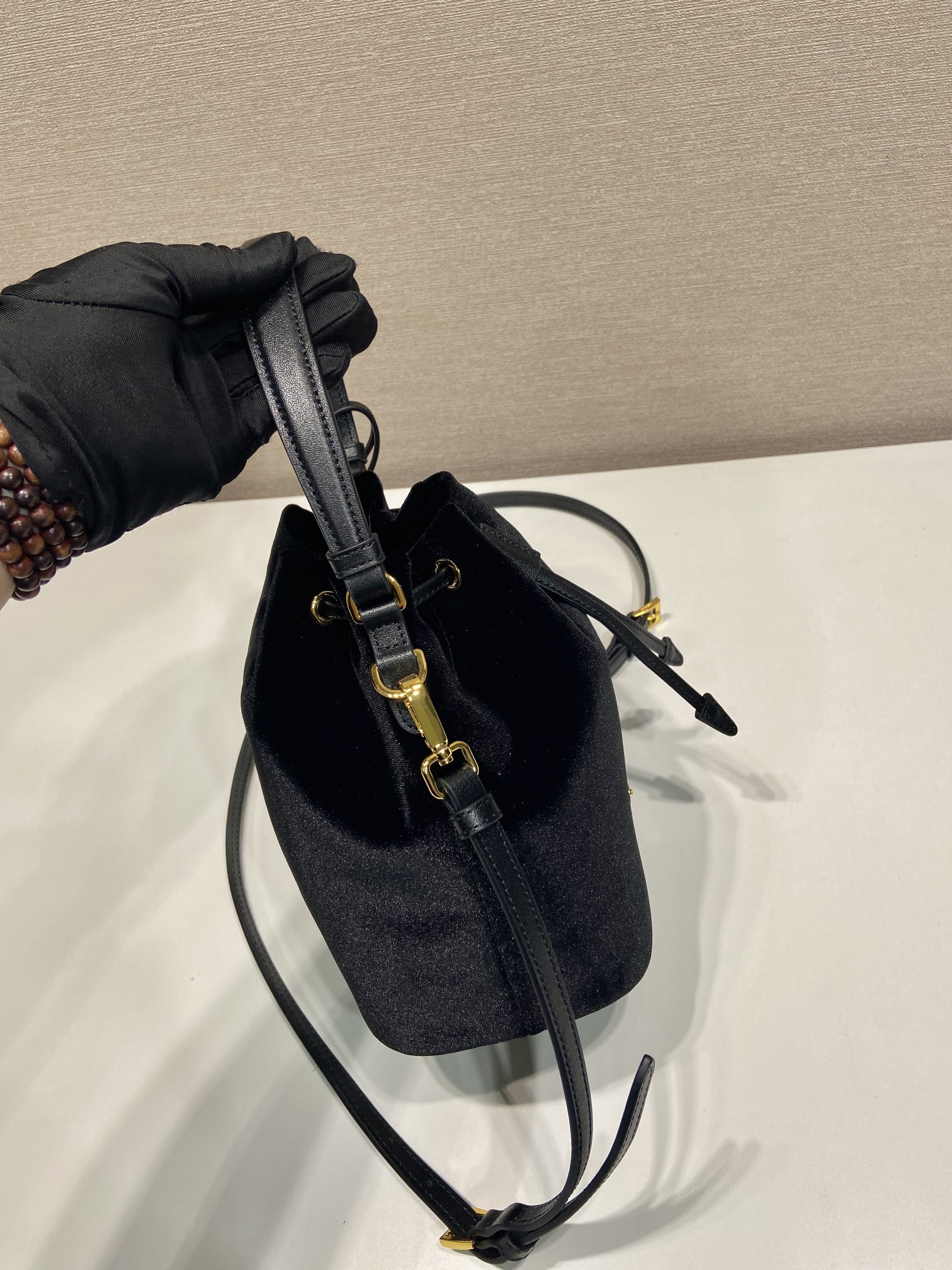 Prada Velvet Bucket Bag 1BE067