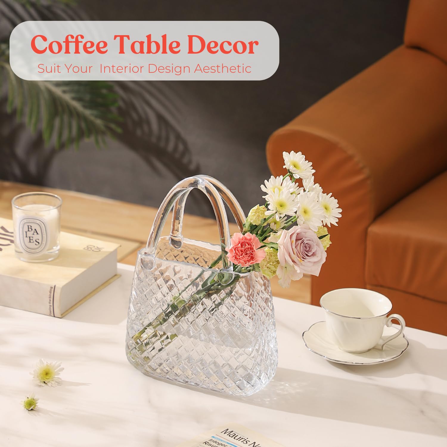 Aesthetic Vase for Flowers, Decorative Vase with Embossed Pattern for Wedding, Living Room, Bedroom, Table, Office