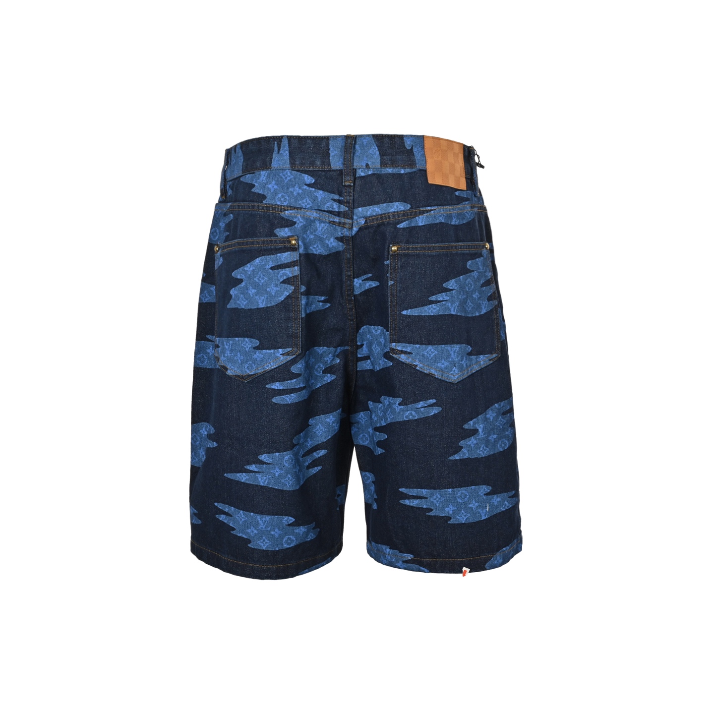 Louis Vuitton 25ss blue sky and white clouds print denim shorts