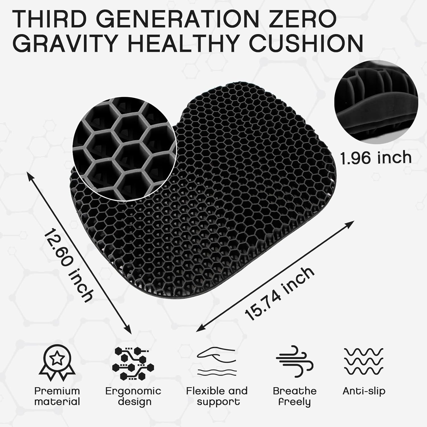 Anti Slip Kayak Seat Cushion Black