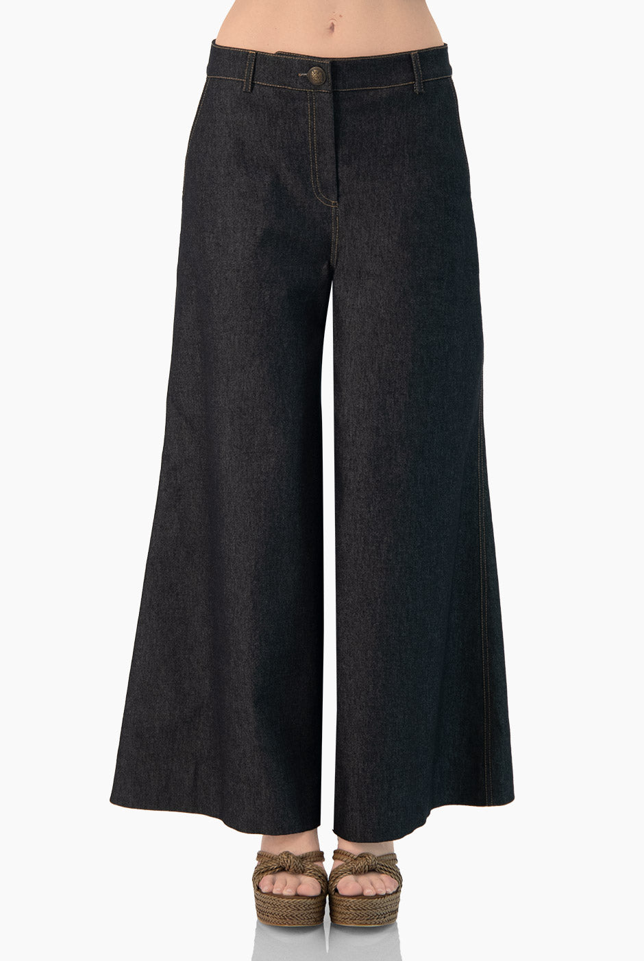Pantalon de pierna amplia negro