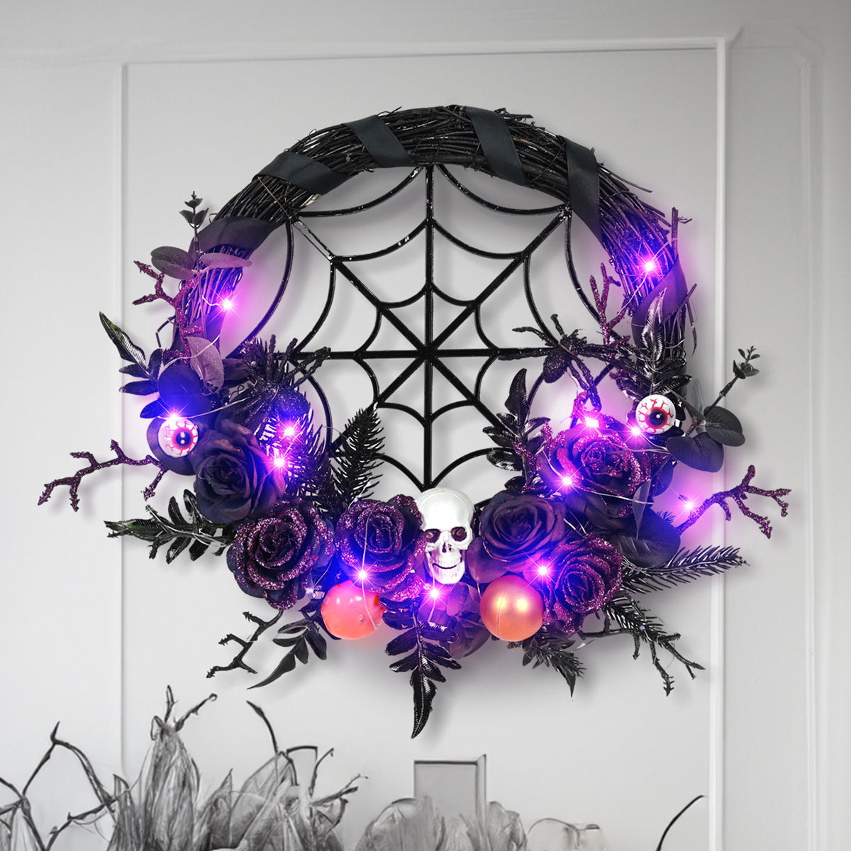👻Halloween pumpkin skull wreath🎃