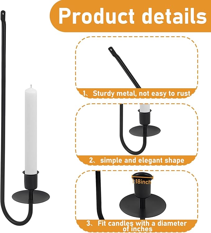 🕯️ 🕯️ Wall-mounted metal candlesticks (set of 2)