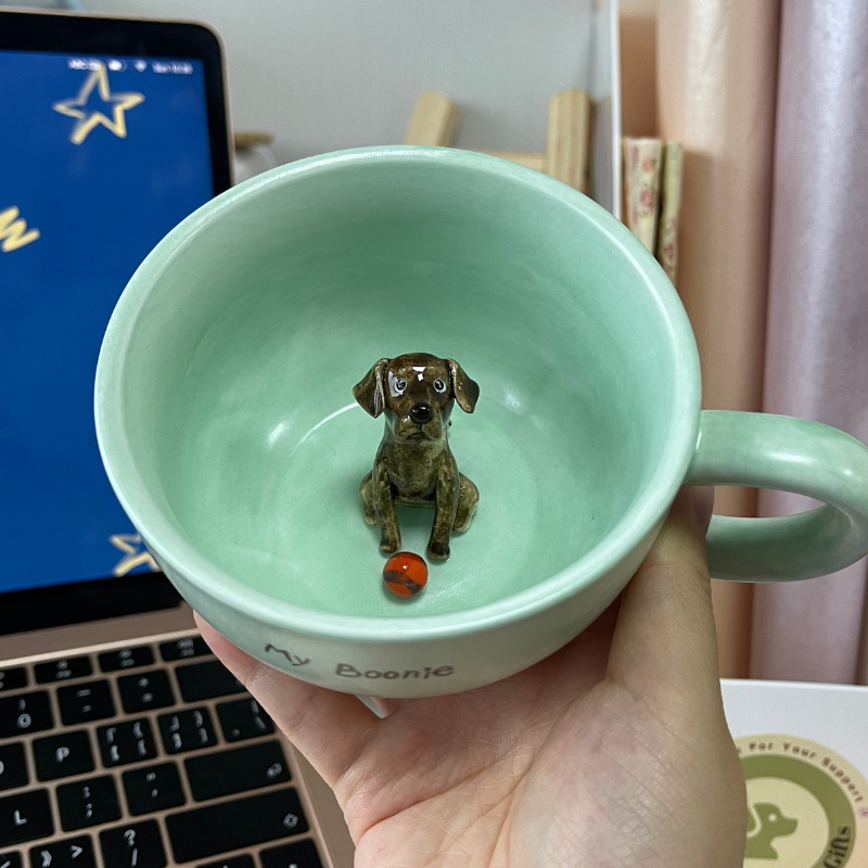 Handmade Custom Pet Figure Inside Ceramic Mug-Labrador