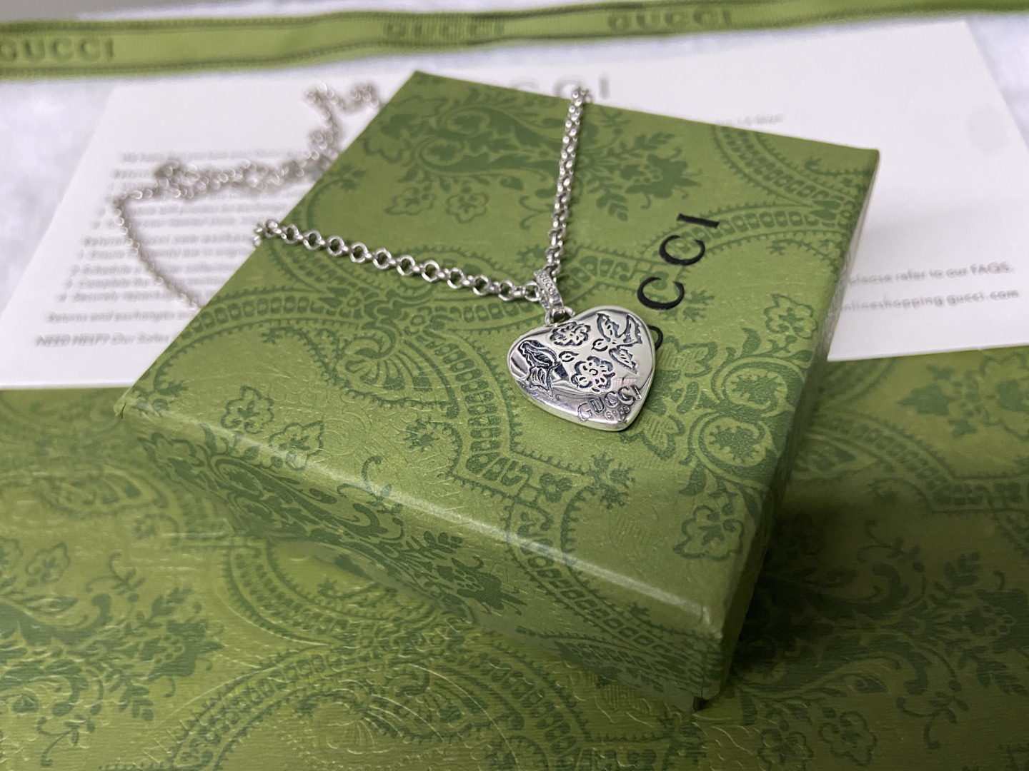 Gucci Fearless Flower and Bird Necklace