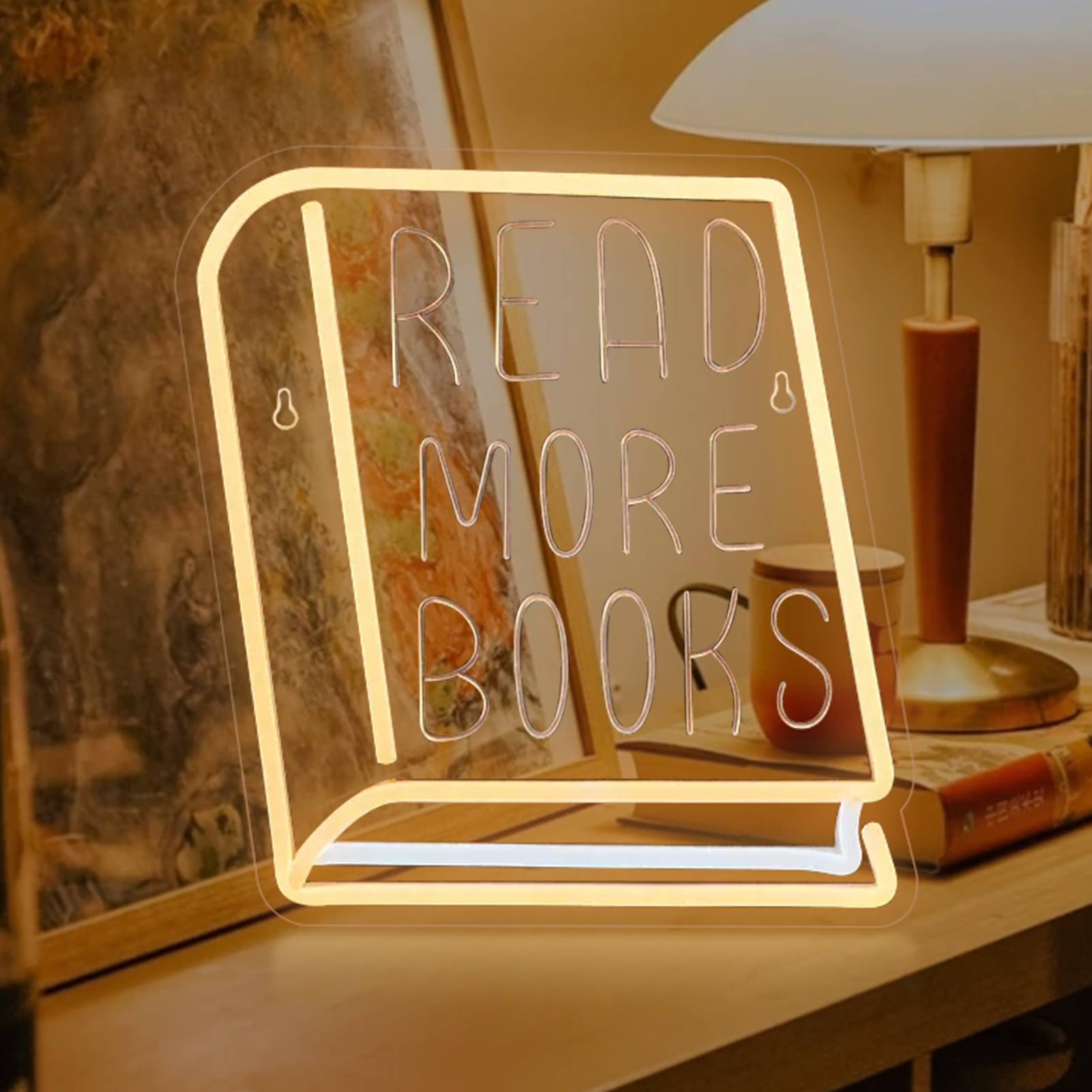 💖Last Day 49% OFF💖Dimmable Book Neon Lights - Read More Books