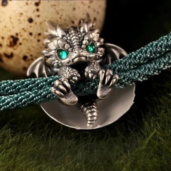 🔥Last day 69% OFF - 🐲🎁Cute Silver Dragon Bracelet