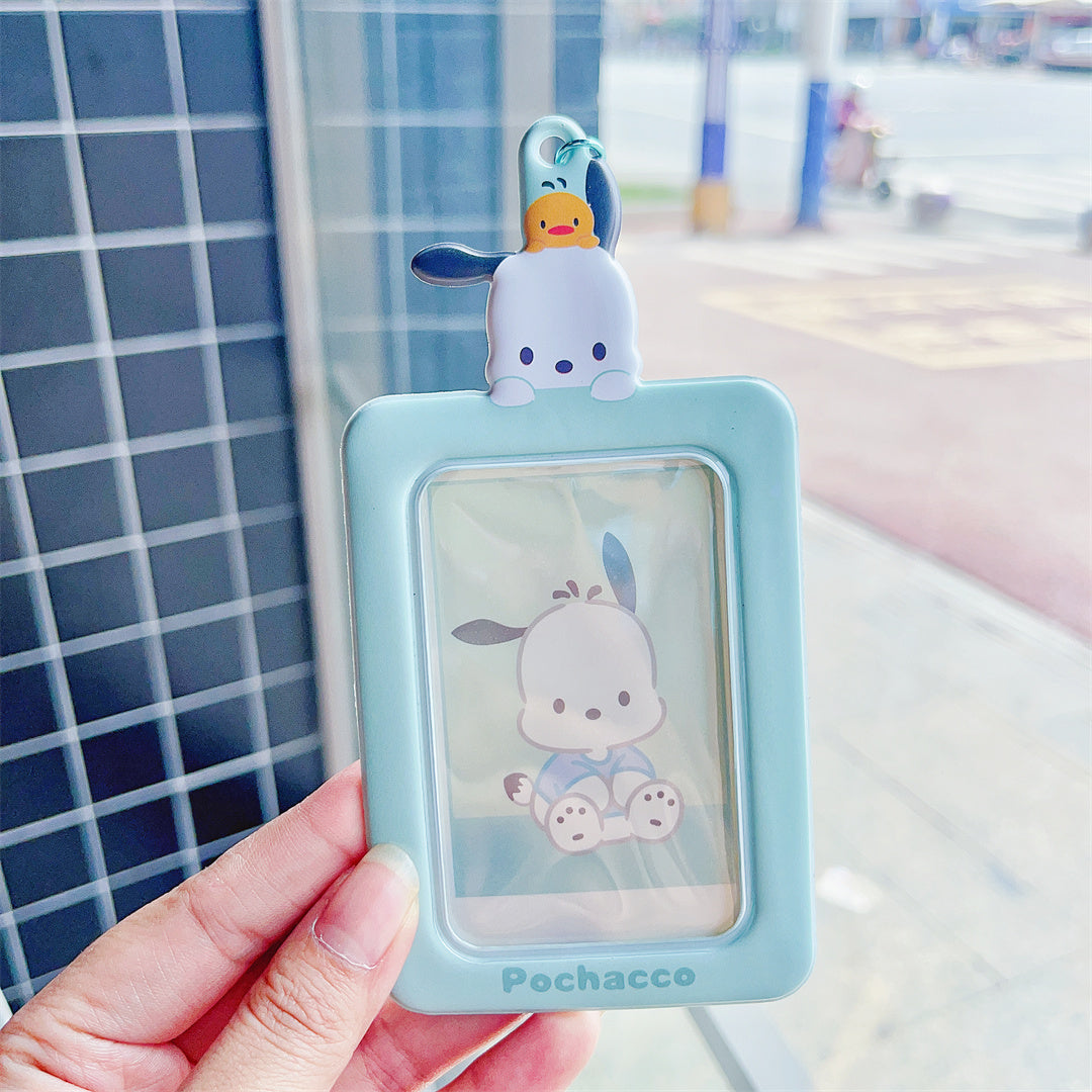 Sanrio ID Badge Holder Cute Credit Card Case with  Keychain for Students Teens Boys Girls Staff Women