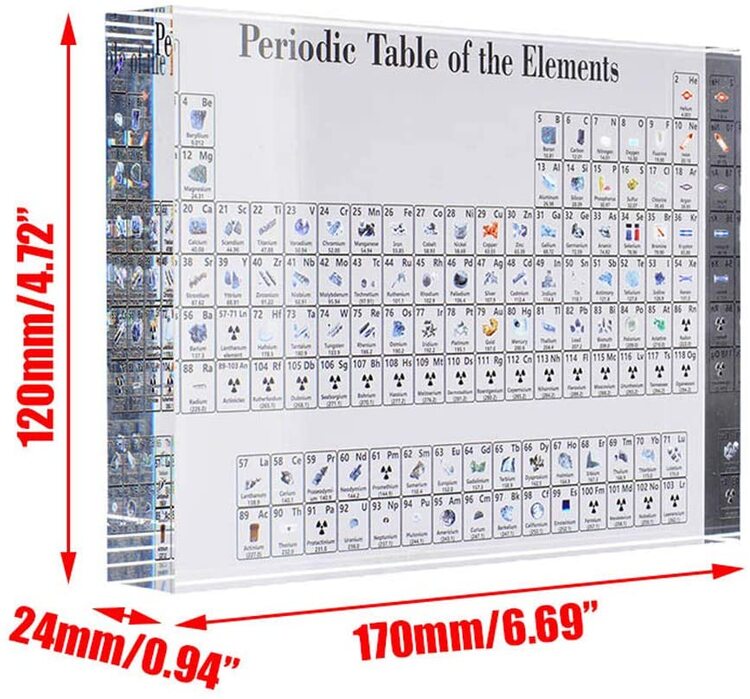 Acrylic Glass Periodic Table With Real Elements