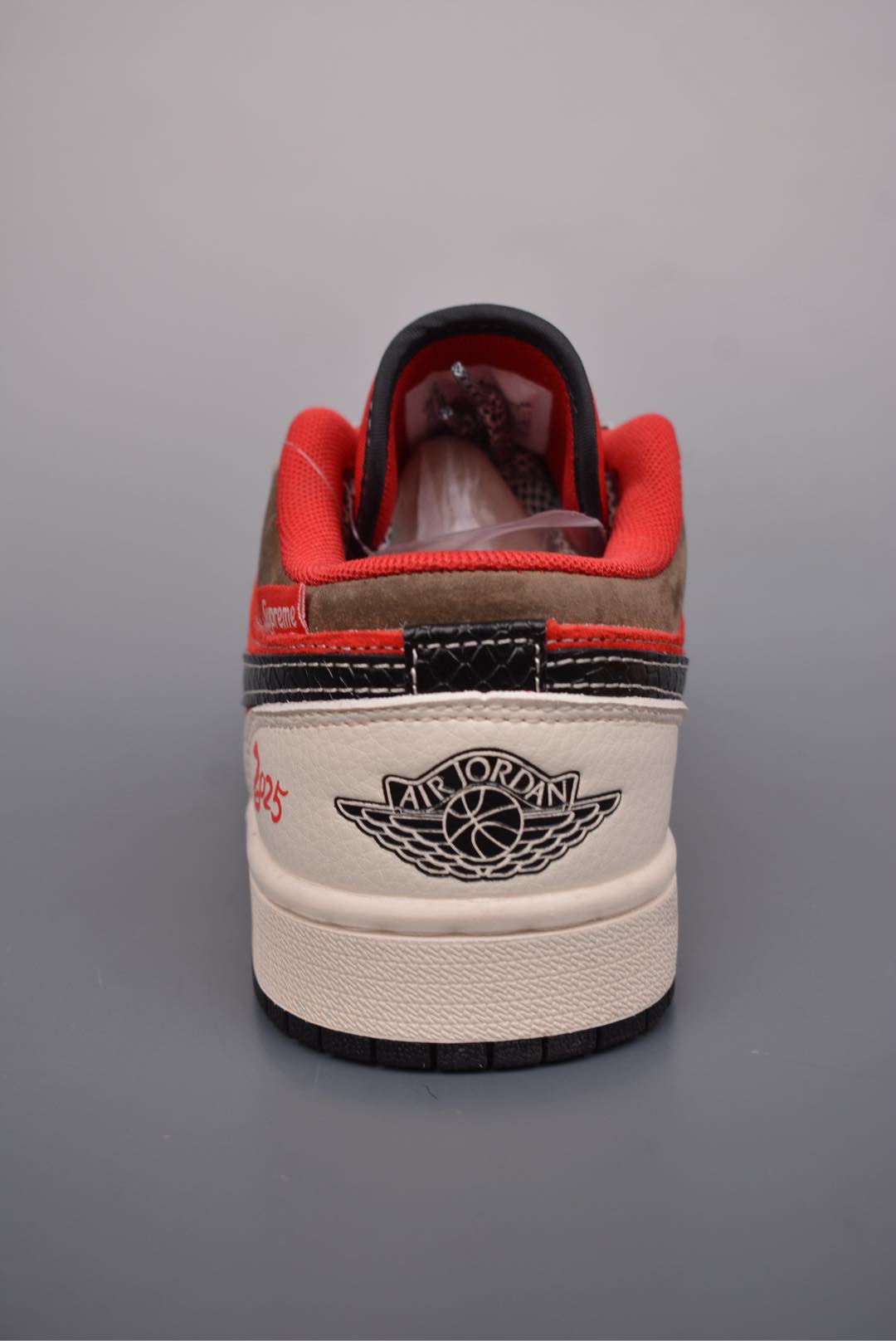 Supreme x Nike Air Jordan 1 Low OG Year of the Snake Beige Red FC1688-203