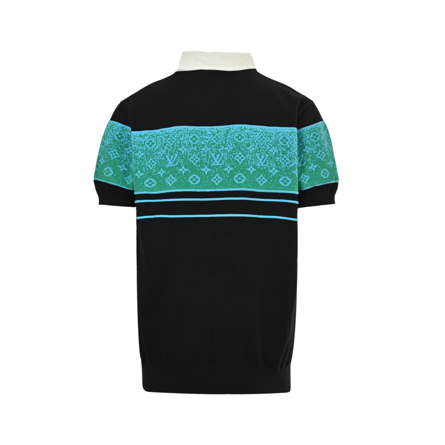 Louis Vuitton 25ss Snake Series Green Splicing Knitted Polo Short Sleeve
