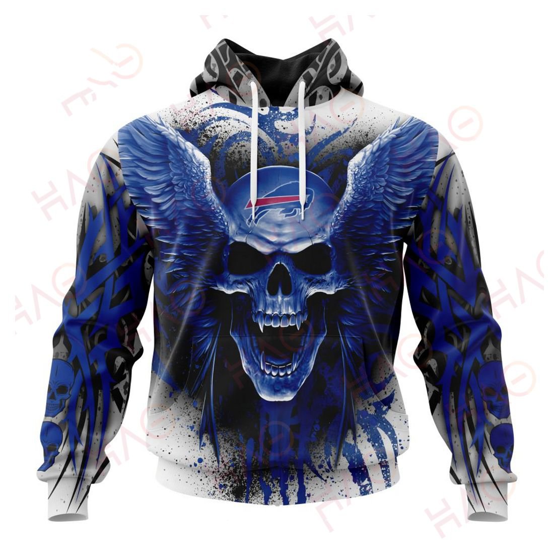 BUFFALO BILLS 3D HOODIE SKULL ART