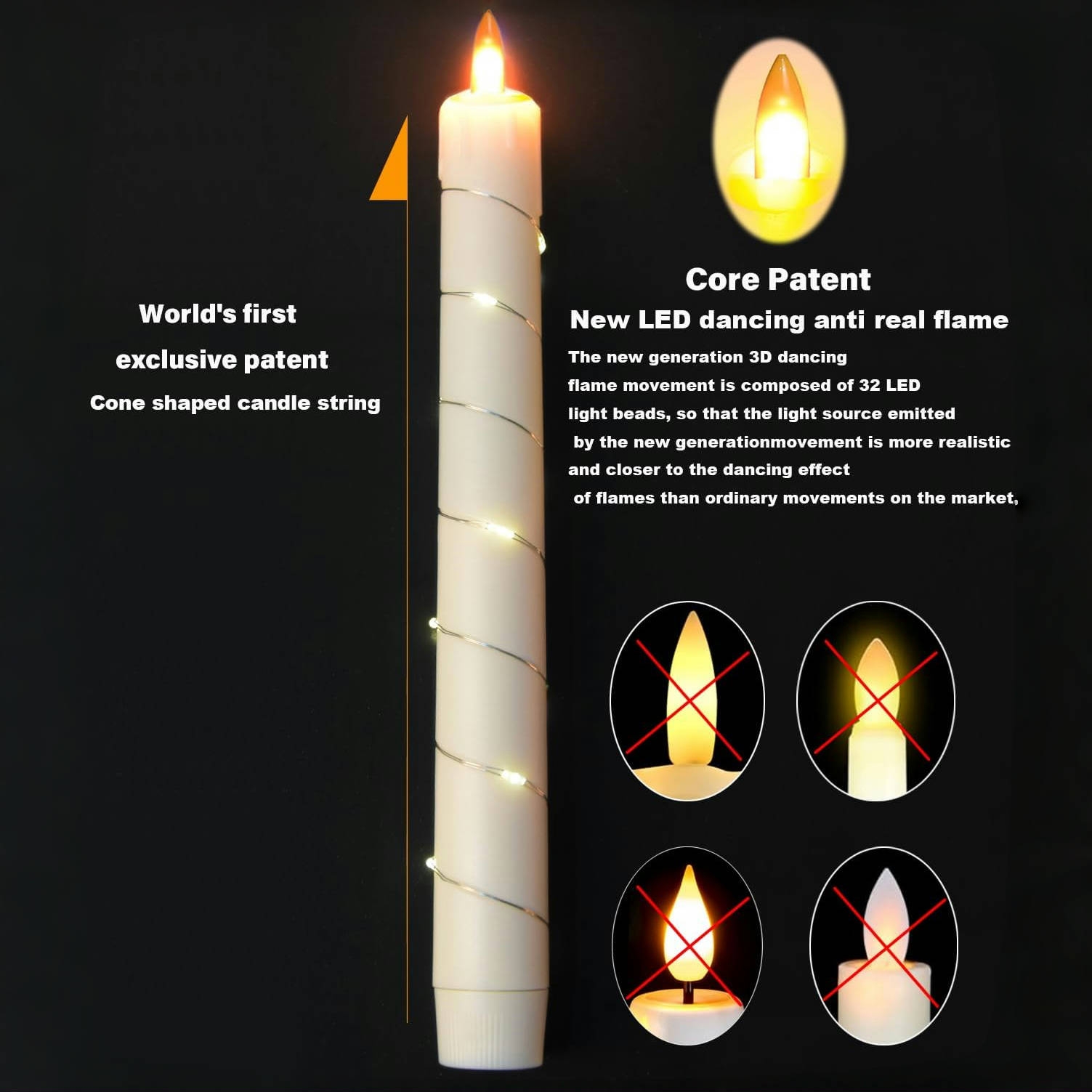 🎄CHRISTMAS ON SALE🔥LED flameless Candle With Embedded Star Light String