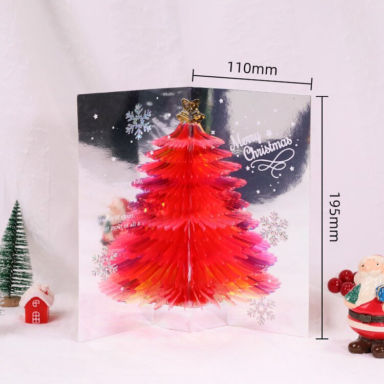 Sparkling 3D eco-friendly Christmas tree greeting card