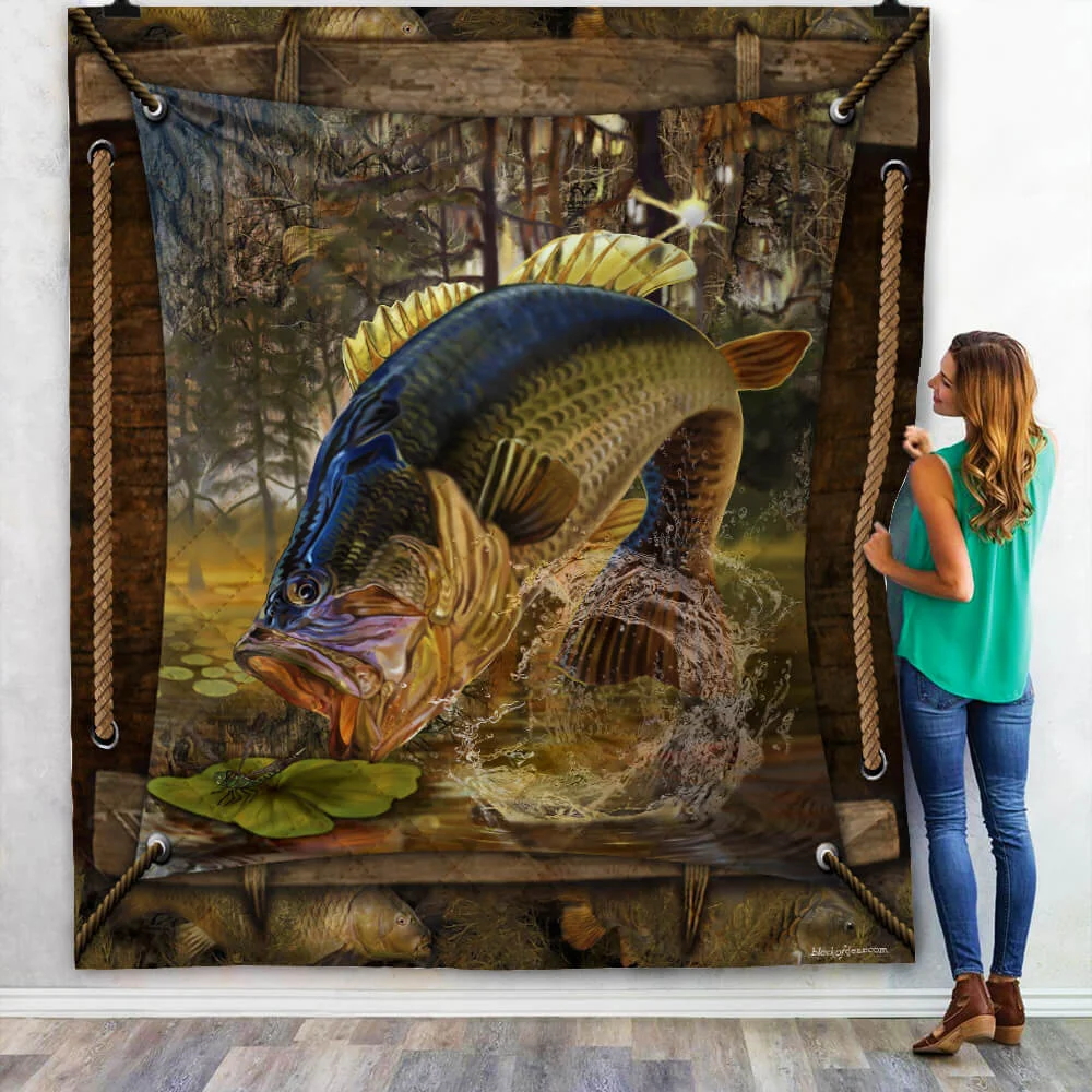 Largemouth Bass Fishing Quilt