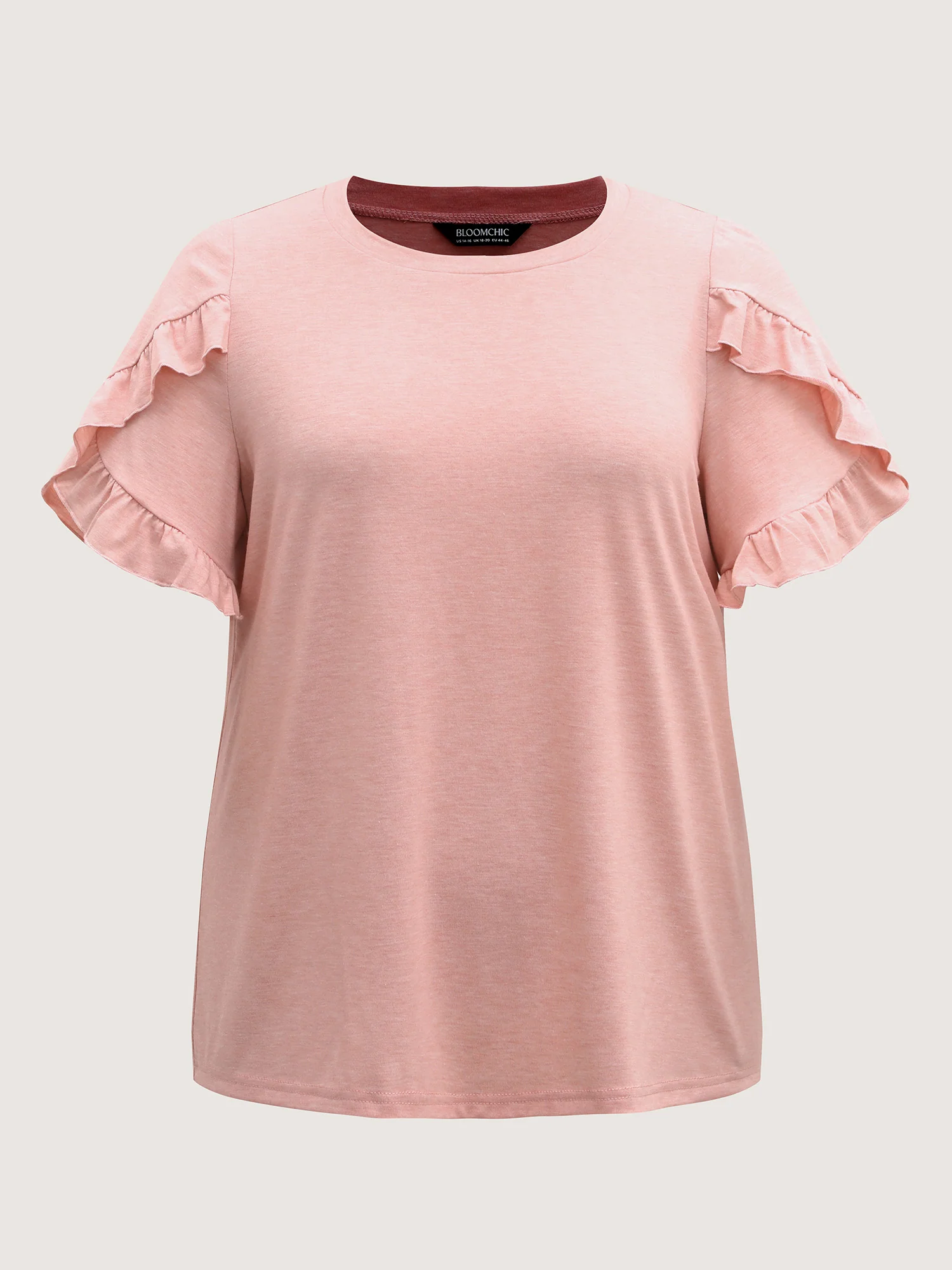 Ruffled Petal Sleeve Solid Knit Top