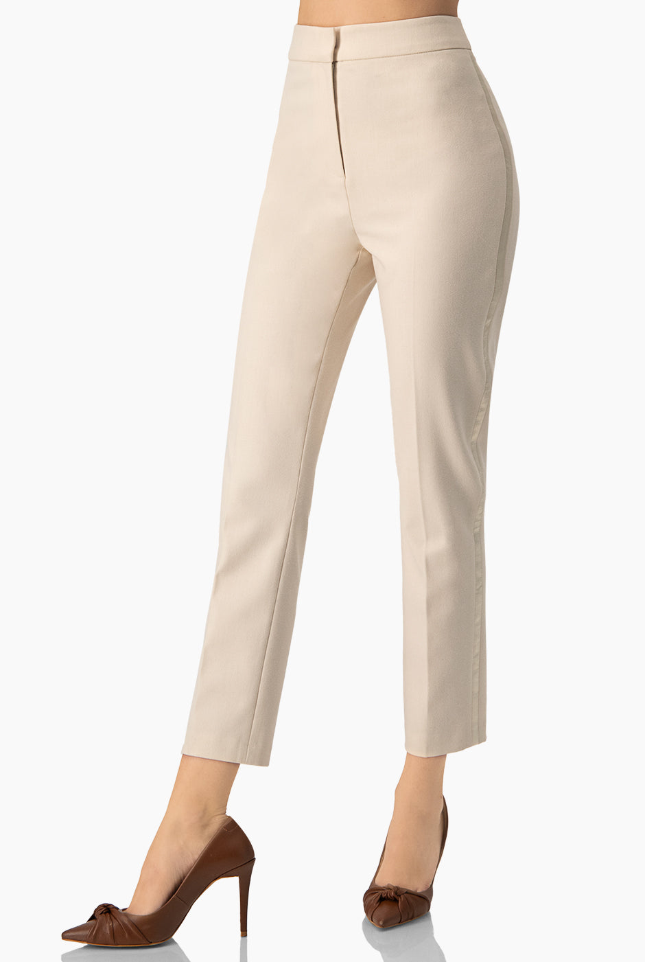 Pantalon recto sastreado natural
