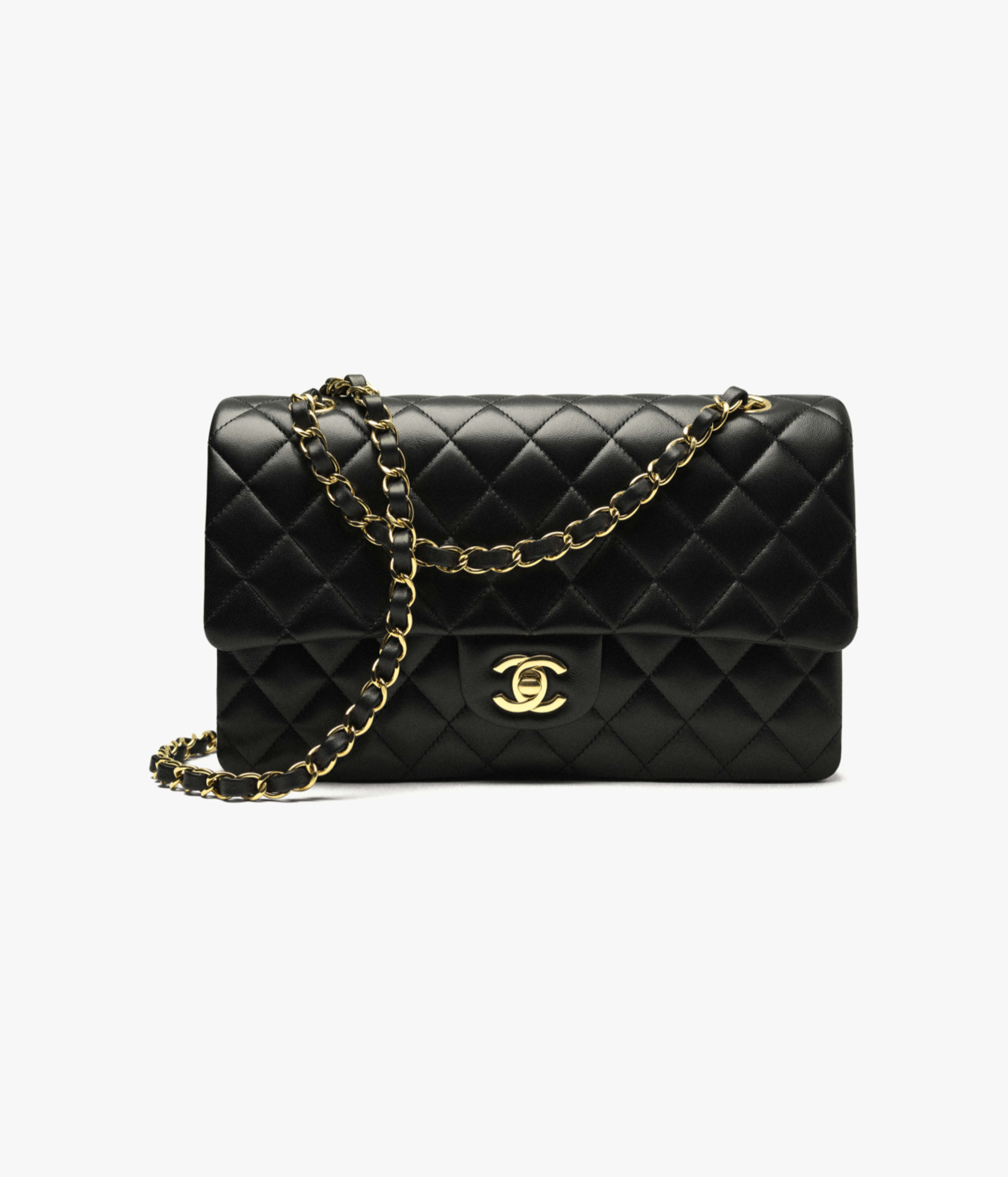 Chanel Classic 11.12 Bag Lambskin & Gold Metal Black A01112-Y01295-94305