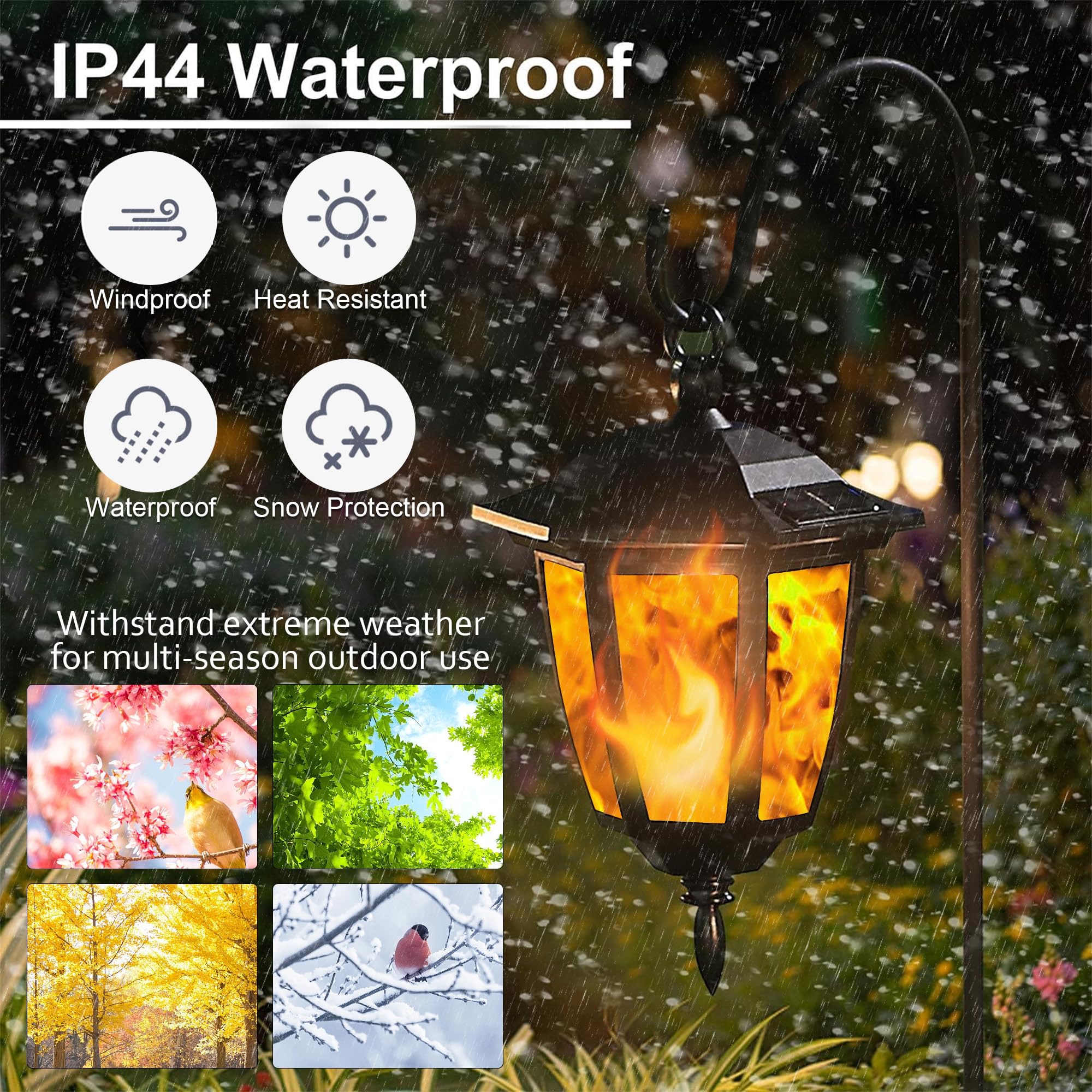 💥ON SALE💥Solar Flickering Flame LED Garden Lanterns Outdoor✨🔥