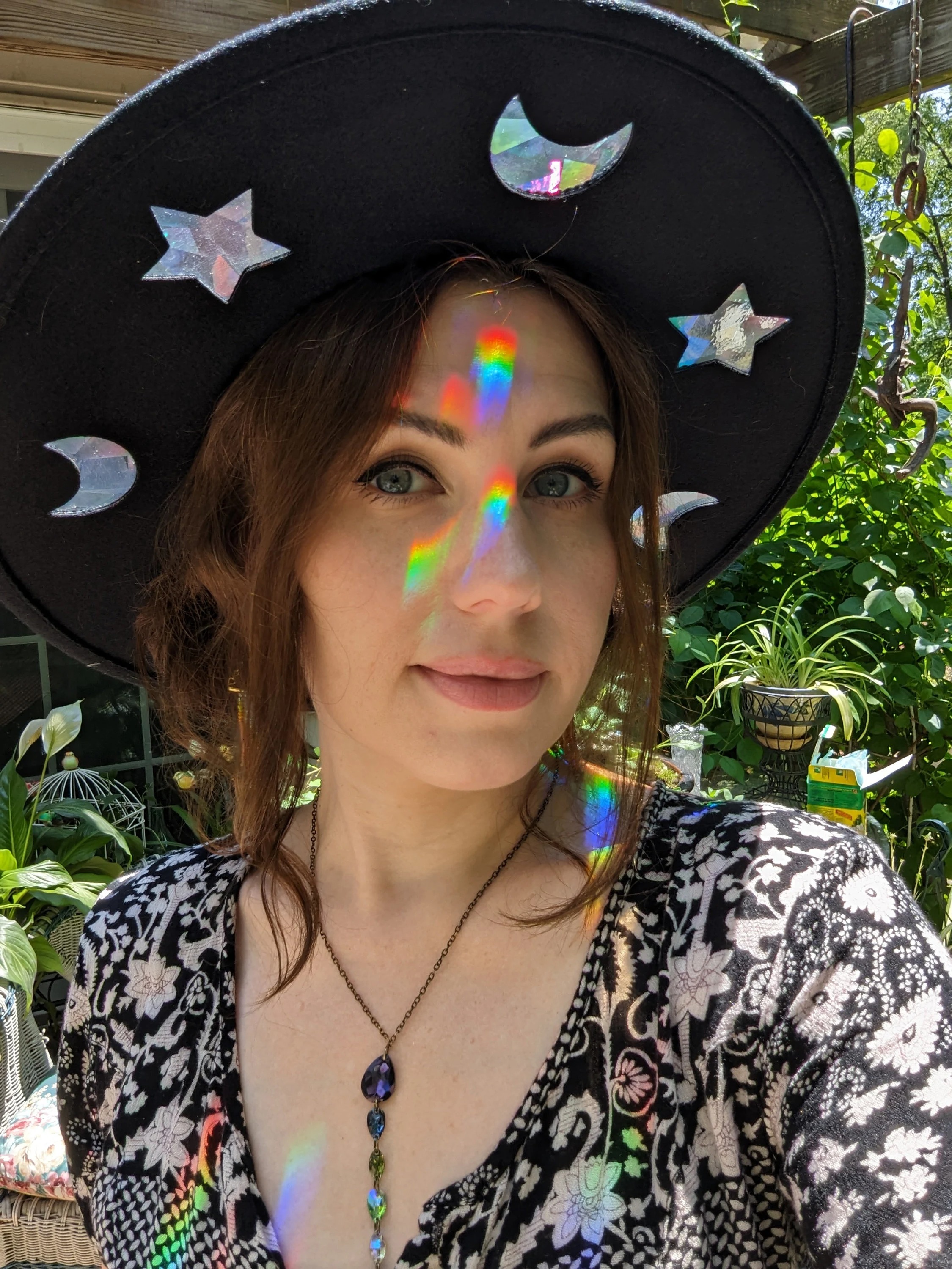 💥ON SALE💥Celestial Suncatcher Cosmic Cowgirl Straw Prism Hat