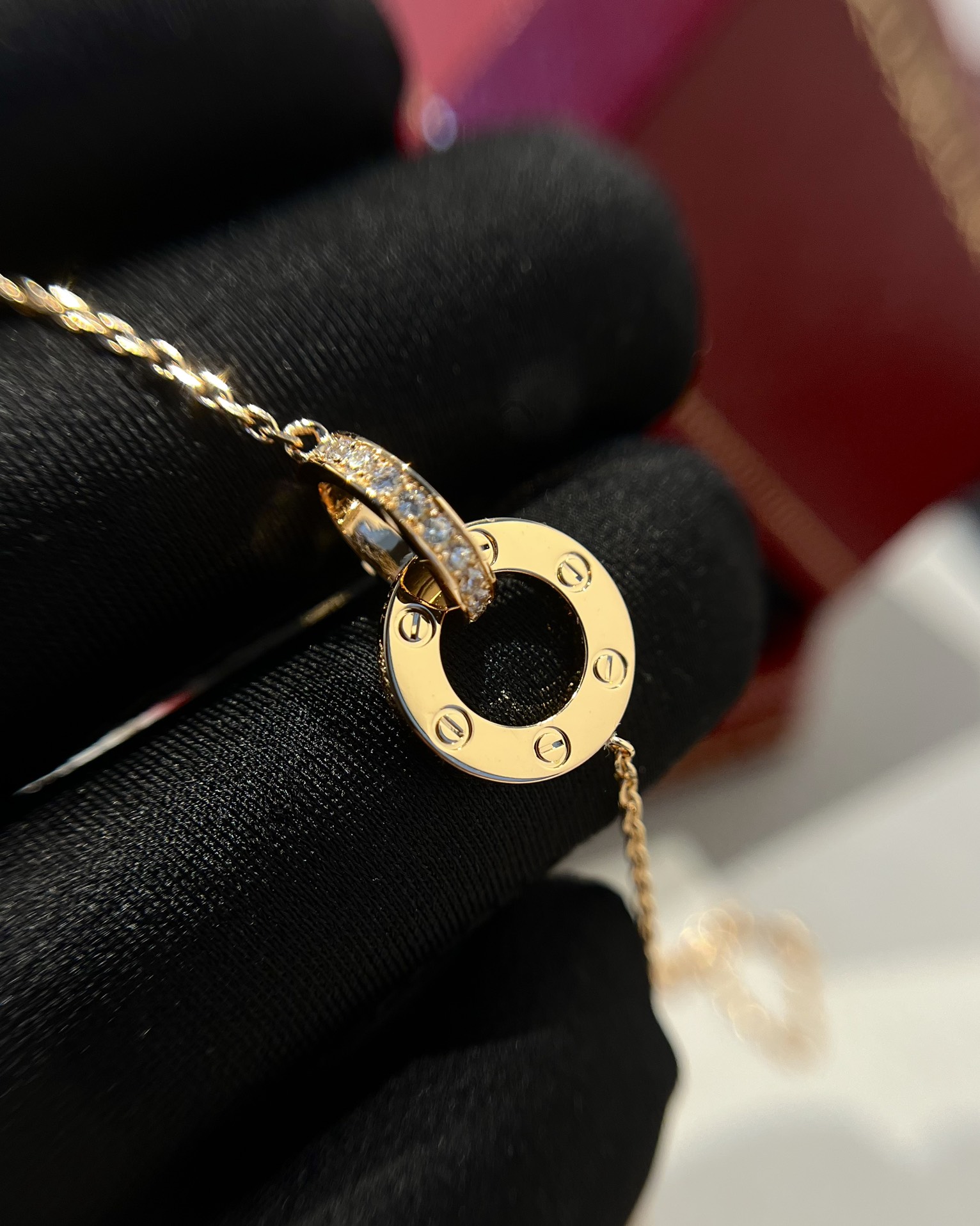 Cartier Diamond Double Ring Necklace