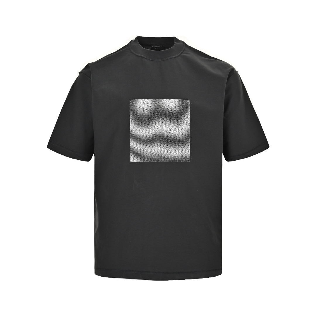Balenciaga 24ss reverse wear three-dimensional thick rubber letter print short sleeve