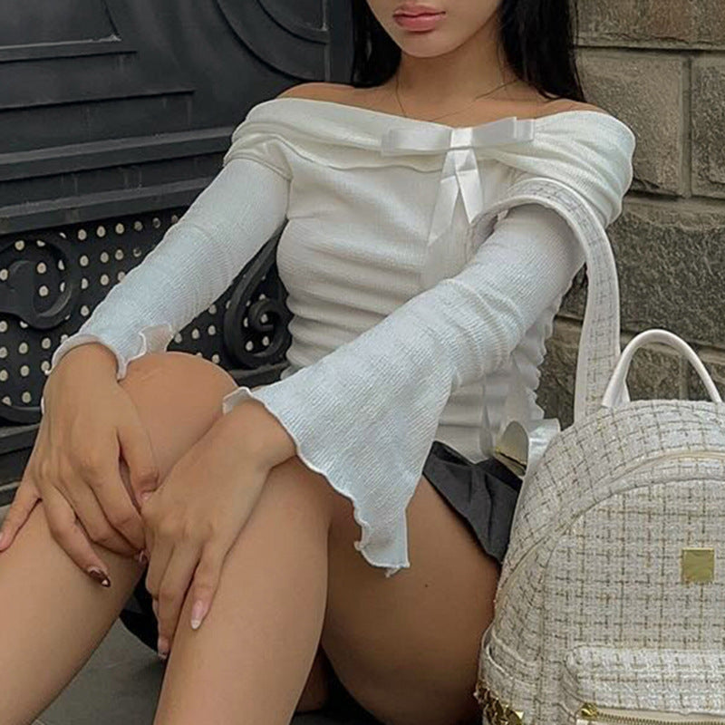 Sweet Bow Off-Shoulder Top for Women