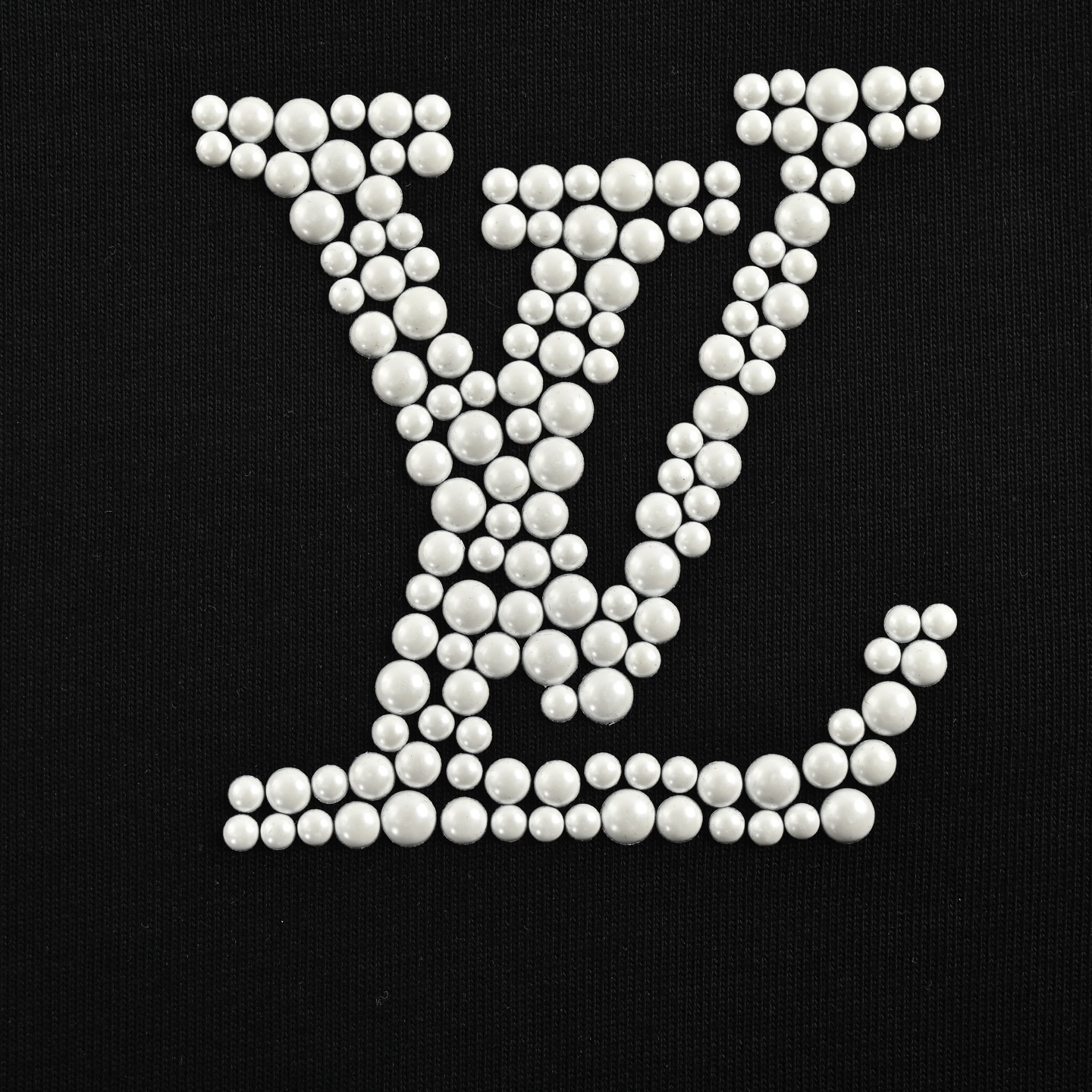 Louis Vuitton Pearl and Diamond Letter Logo Short Sleeve