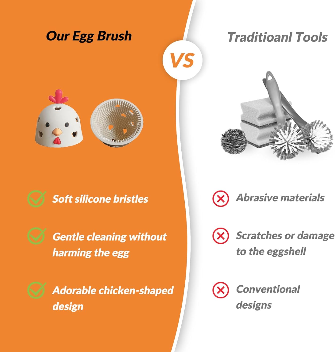 👍2024 New Arrival- 50% OFF💥Silicone Chicken Egg Cleaner for Fresh Eggs