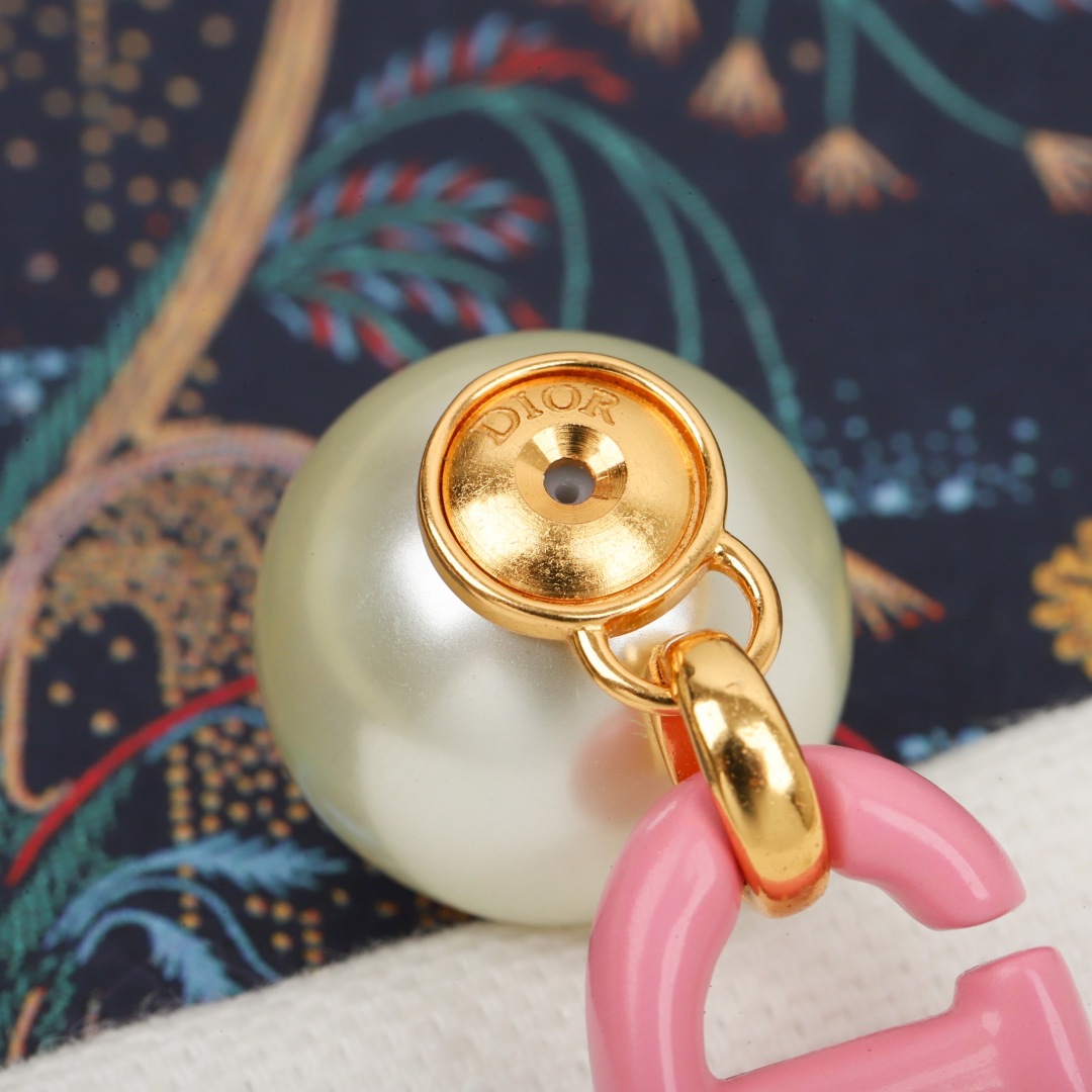 Dior Pearl Letter Earrings