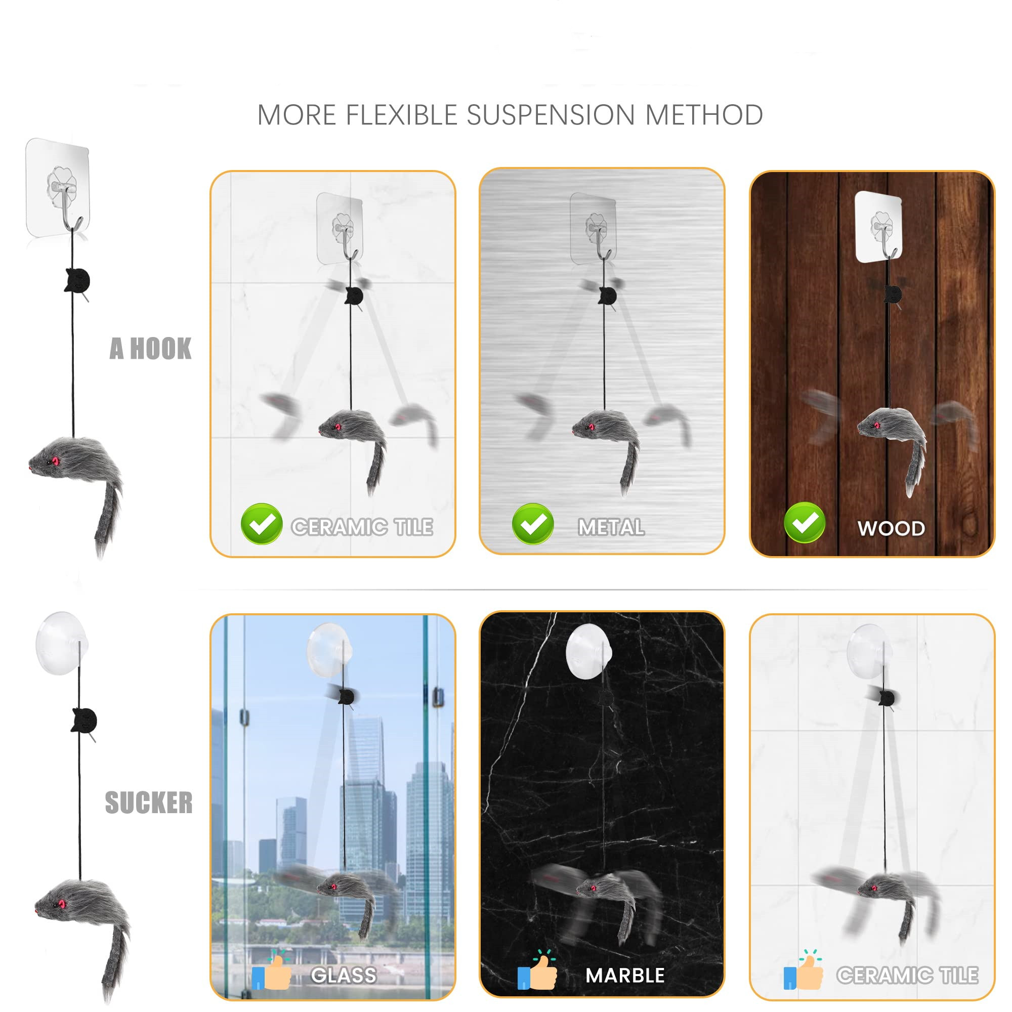 🔥 Last Day Promotion[49% OFF]-Hanging Door Bouncing Mouse Cat Toy-BUY 5 GET 3 FREE--FREE SHIPPING