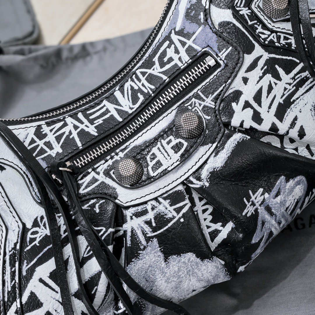 Balenciaga Le Cagole Graffiti Large Underarm Bag