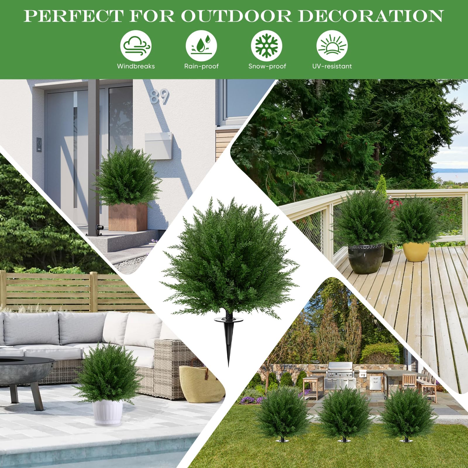 🔥ON SALE - 60% OFF🔥-22'' Artificial Cedar Topiary Ball Tree🌿🌳✨
