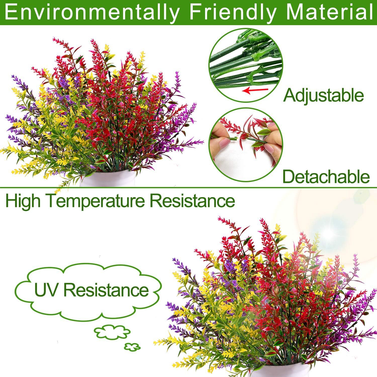 🏆Flash Sale⚡Artificial Outdoor Sunset Lavender Flowers - UV resistant, Waterproof, Windproof