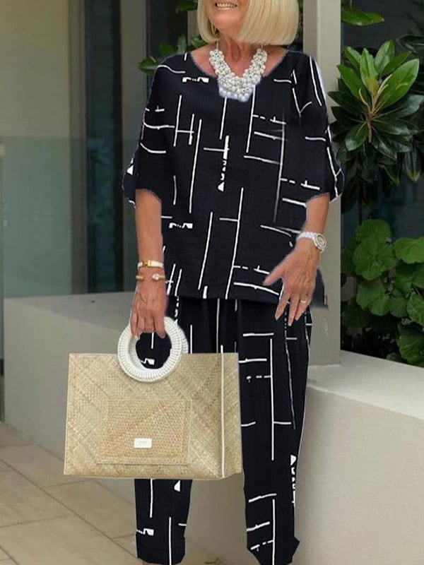 Cotton Linen Print Ladies Suit