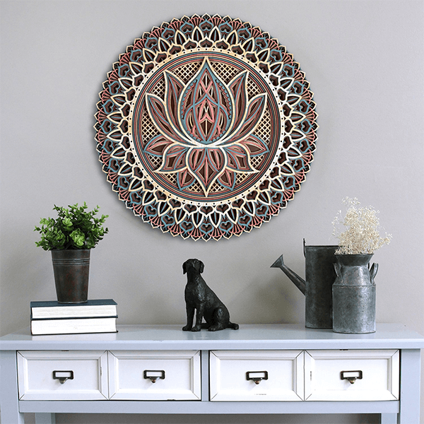 Lotus Flower Wooden Mandala-Art Wall【BUY 2 FREE SHIPPING】