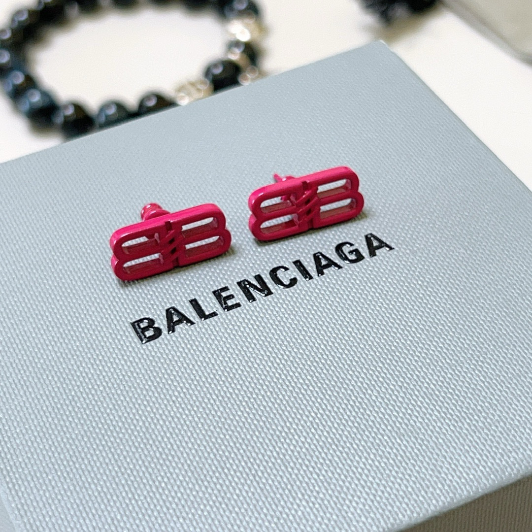 Balenciaga BB pink earrings