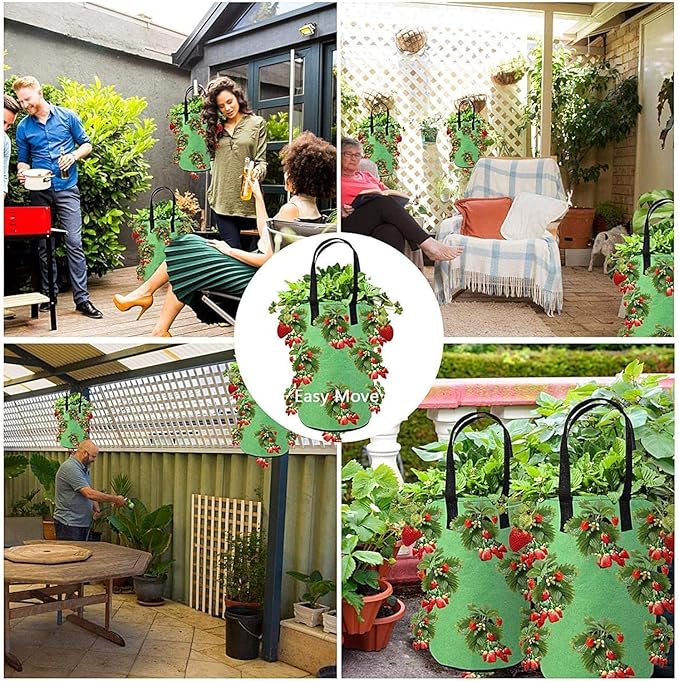 🌱🍓 12 Hole Non-Woven Hanging Grow Bag