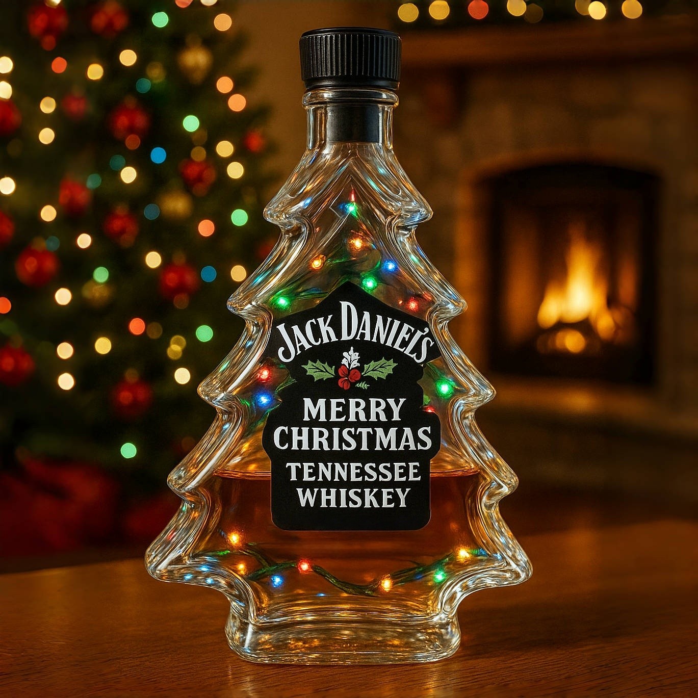Christmas Tree Whiskey Bottle