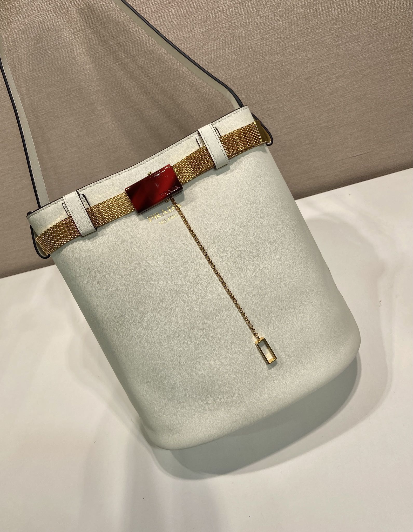 Prada Buckle Handbag 1BE085