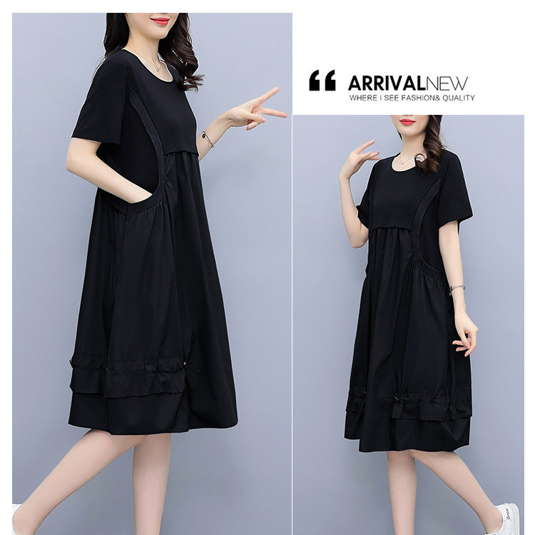 Black Waist-length a-line straps show thin dress