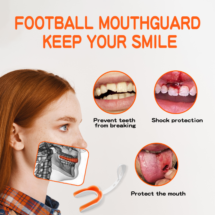 2 Pack Youth Football Mouth Guard Orange&Pink