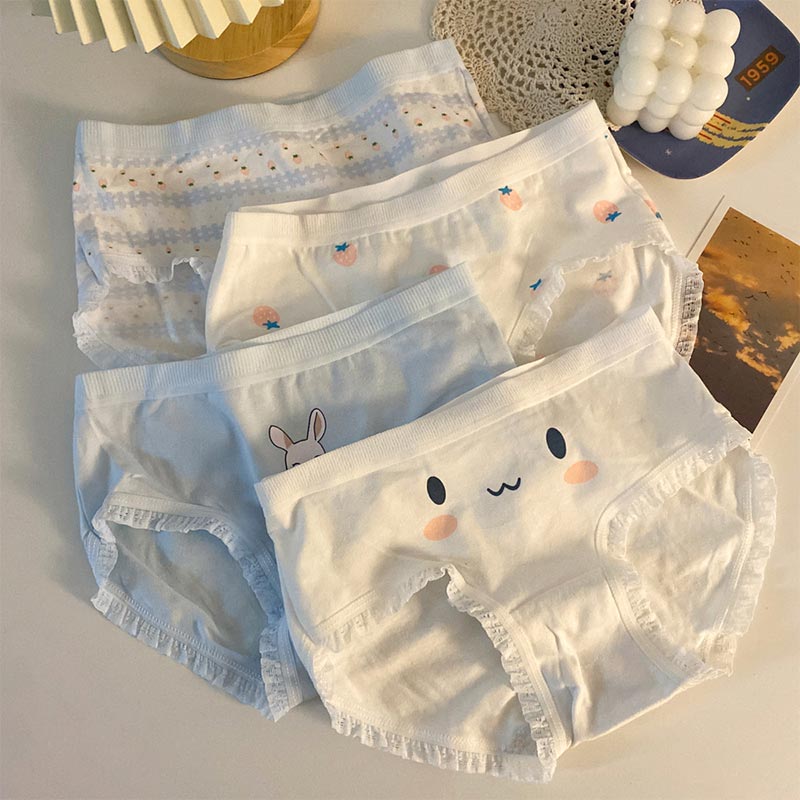 4 Pack Cartoon Rabbit Strawberry Panty Set
