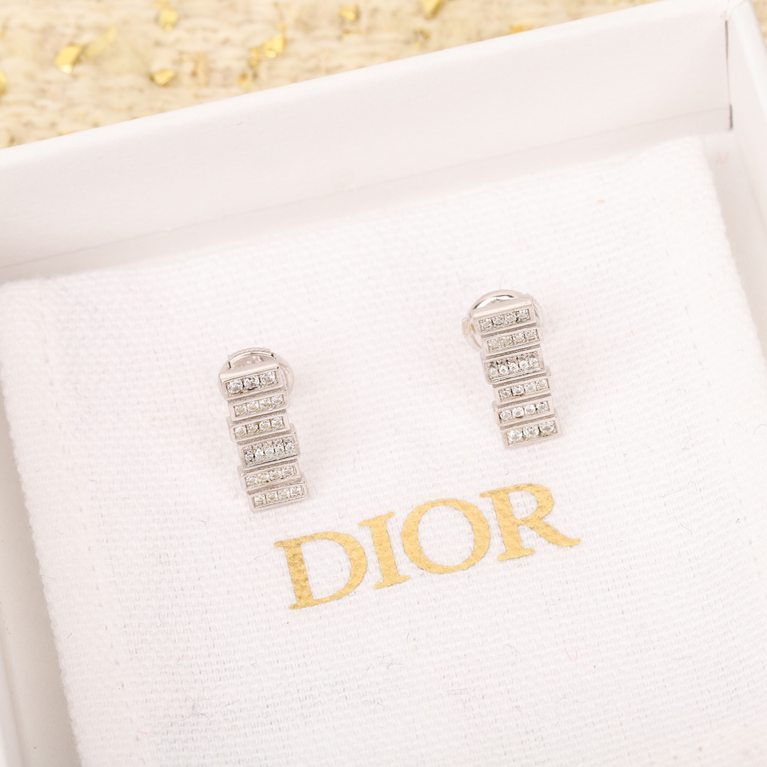 Dior rectangular diamond earrings