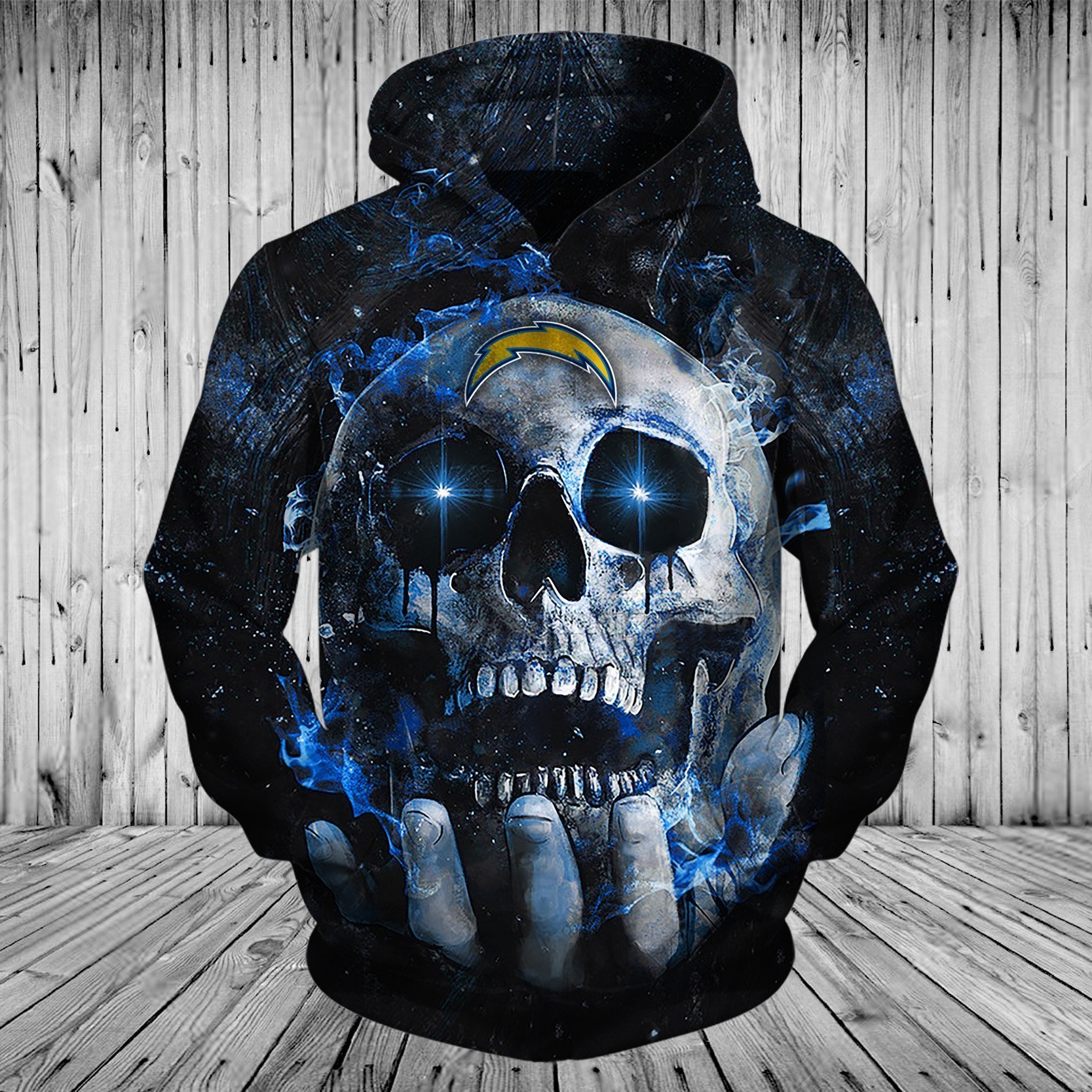 CHARGERS HOODIE 3D SKULL 75