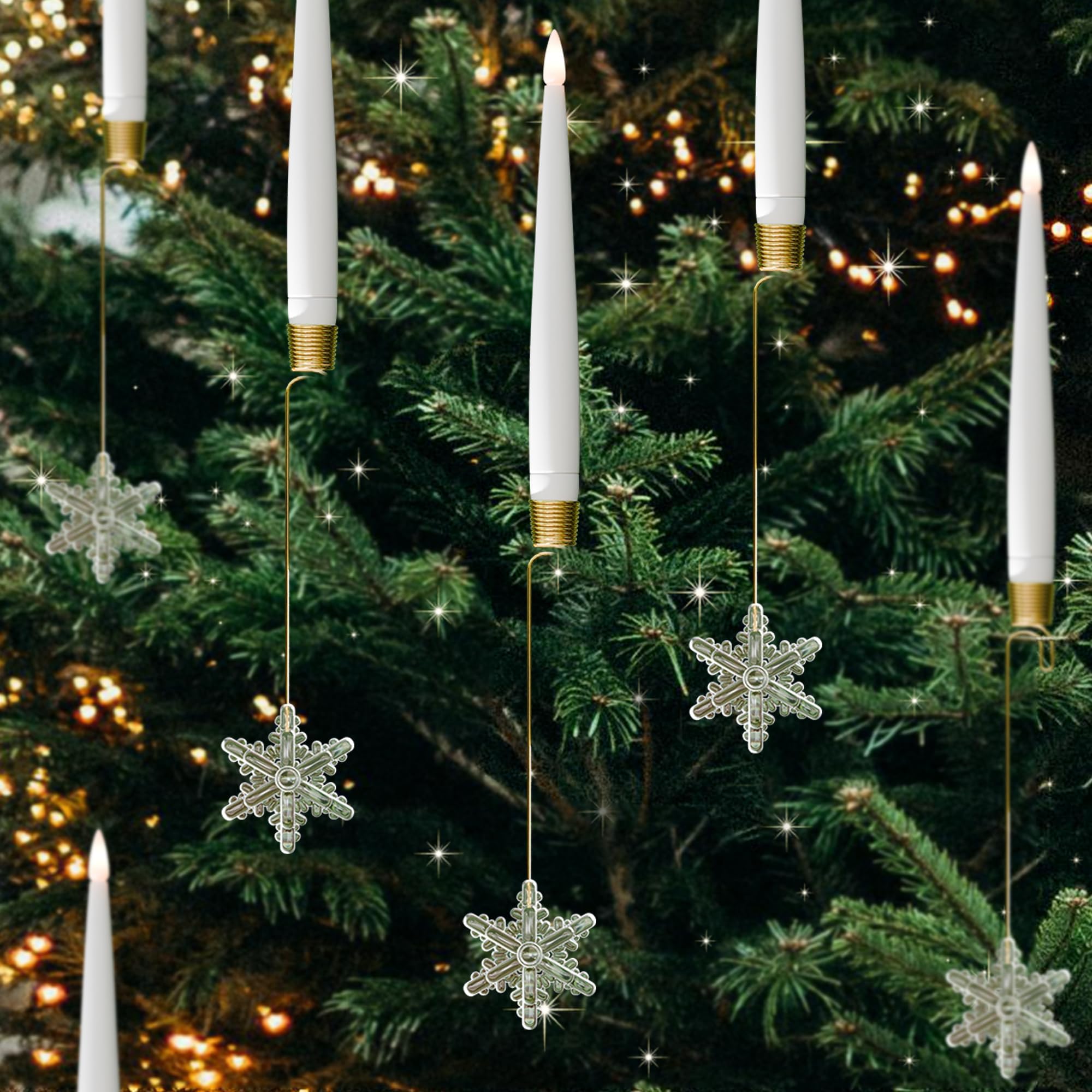 🎄CHRISTMAS ON SALE🔥Christmas Tree Candles with Hooks & Remote - 8 Pack